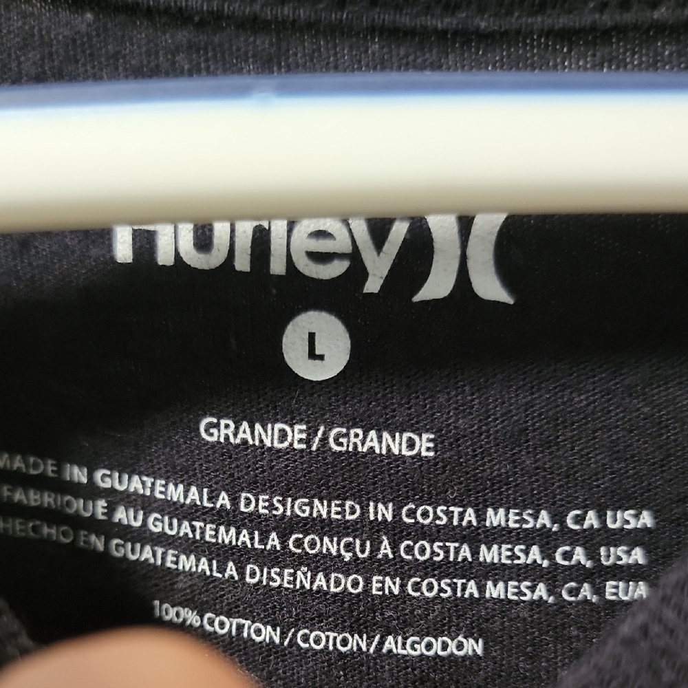 Hurley Black Long Sleeve Tee with Floral Design - Picture 2 of 5